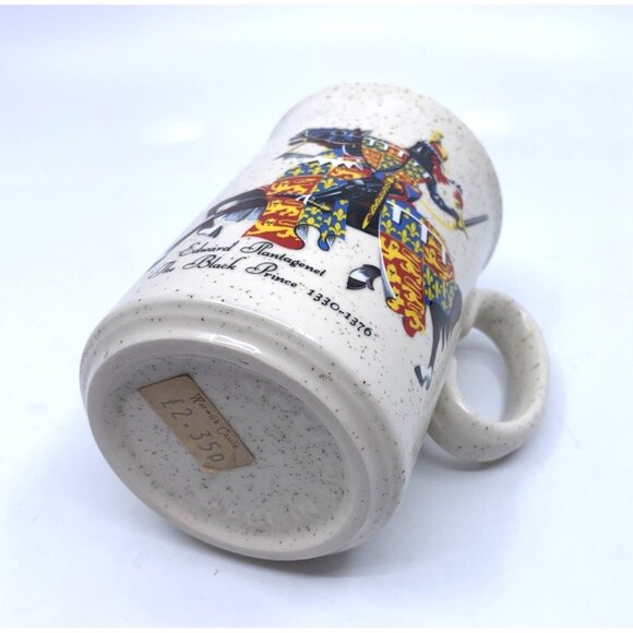 Warwick Castle Souvenir Mug Black Prince Edward Plantagenet Prince of Wales Vtg - Picture 10 of 12